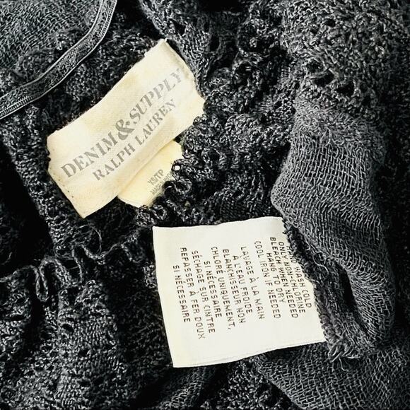 RALPH LAUREN DENIM & SUPPLY Lace Ruffle Black Blouse Top – XS / Small - Picture 7 of 9